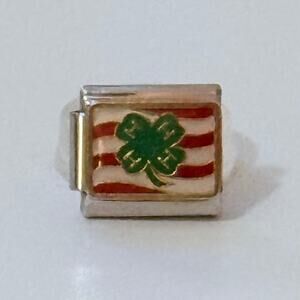Vintage 4H Italian Charm Bracelet Link